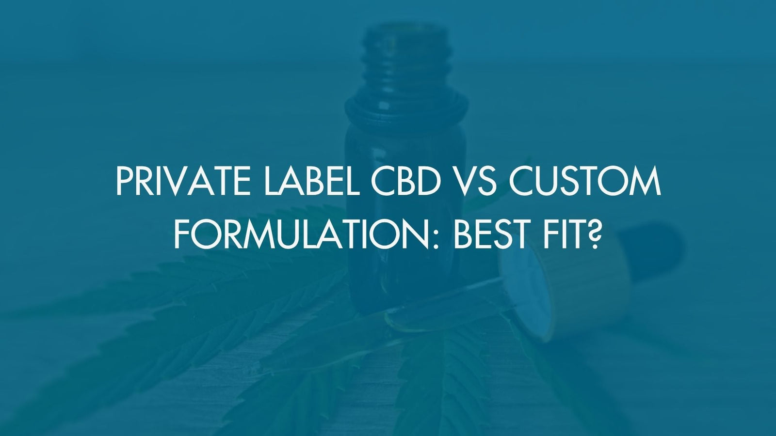 Private Label CBD vs Custom Formulation: Best Fit?