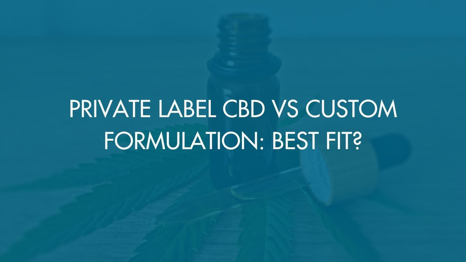 Private Label CBD vs Custom Formulation: Best Fit?