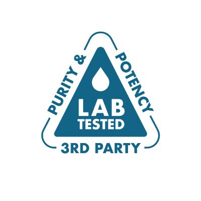 Third Party Lab Tested for purity and potency branded icon badge